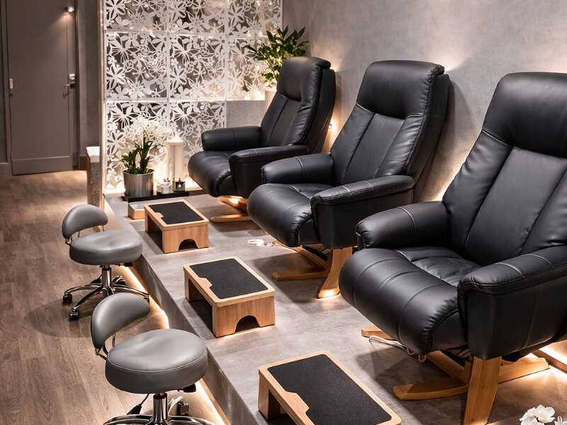Seated area for pedicures
